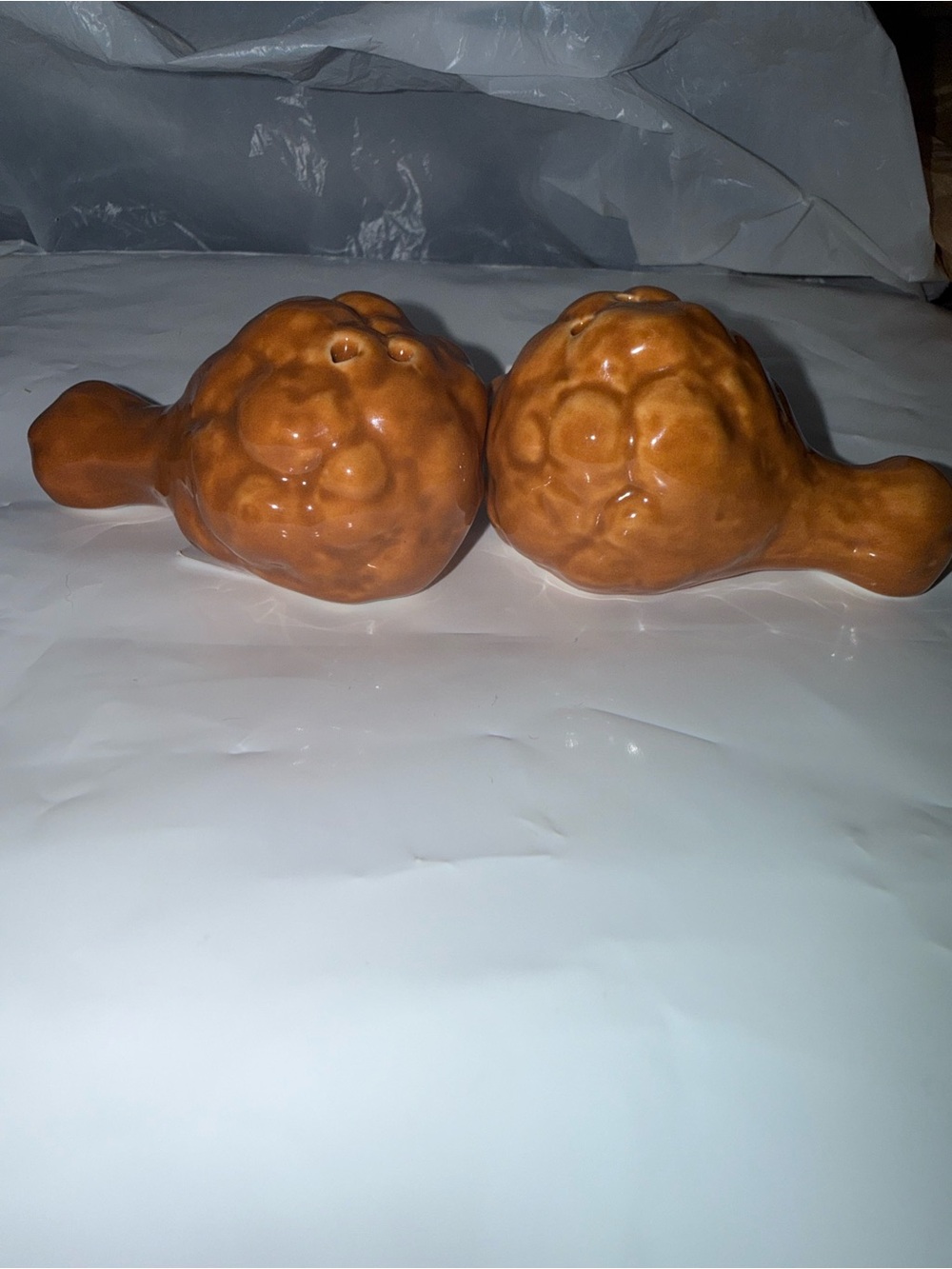 Handcrafted Brown Ceramic Decorative Bird Figurines - Pair
